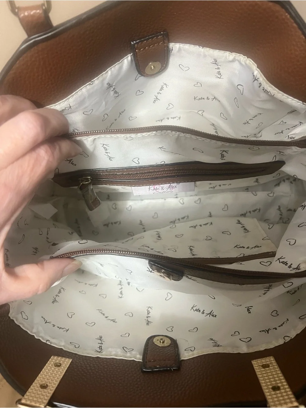 Classic Pebbled Brown Leather Shoulder Bag with Top Handles